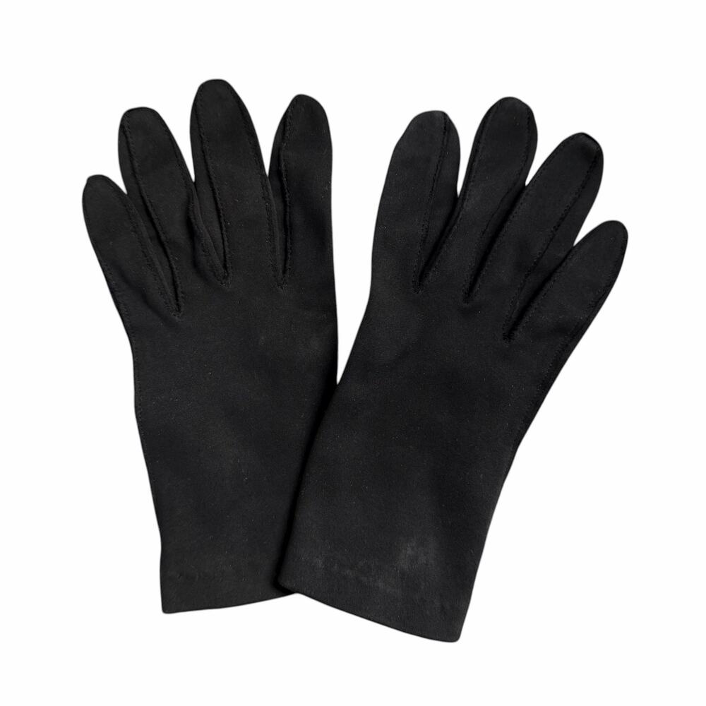 WPL Vintage Women’s Black Dress Gloves with Button Cuff Classic Size Medium